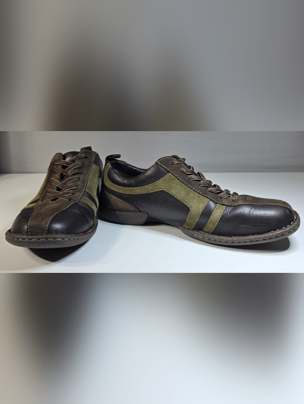 Børn Vintage leather and suede casual Oxfords/Sneakers Men Size 10.5 - Picture 5 of 12